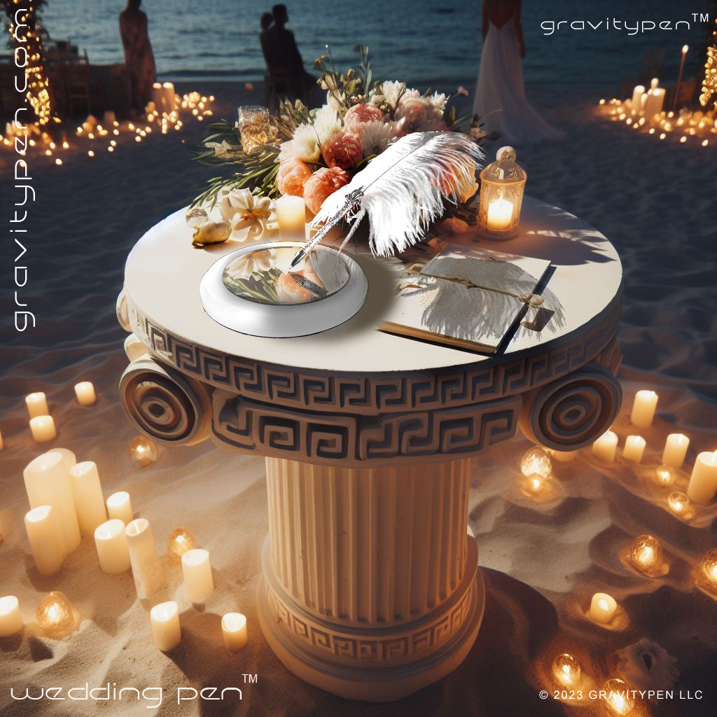Avalon ™ by Gravitypen ® - The Feather Wedding Pen by Gravity pen ® .