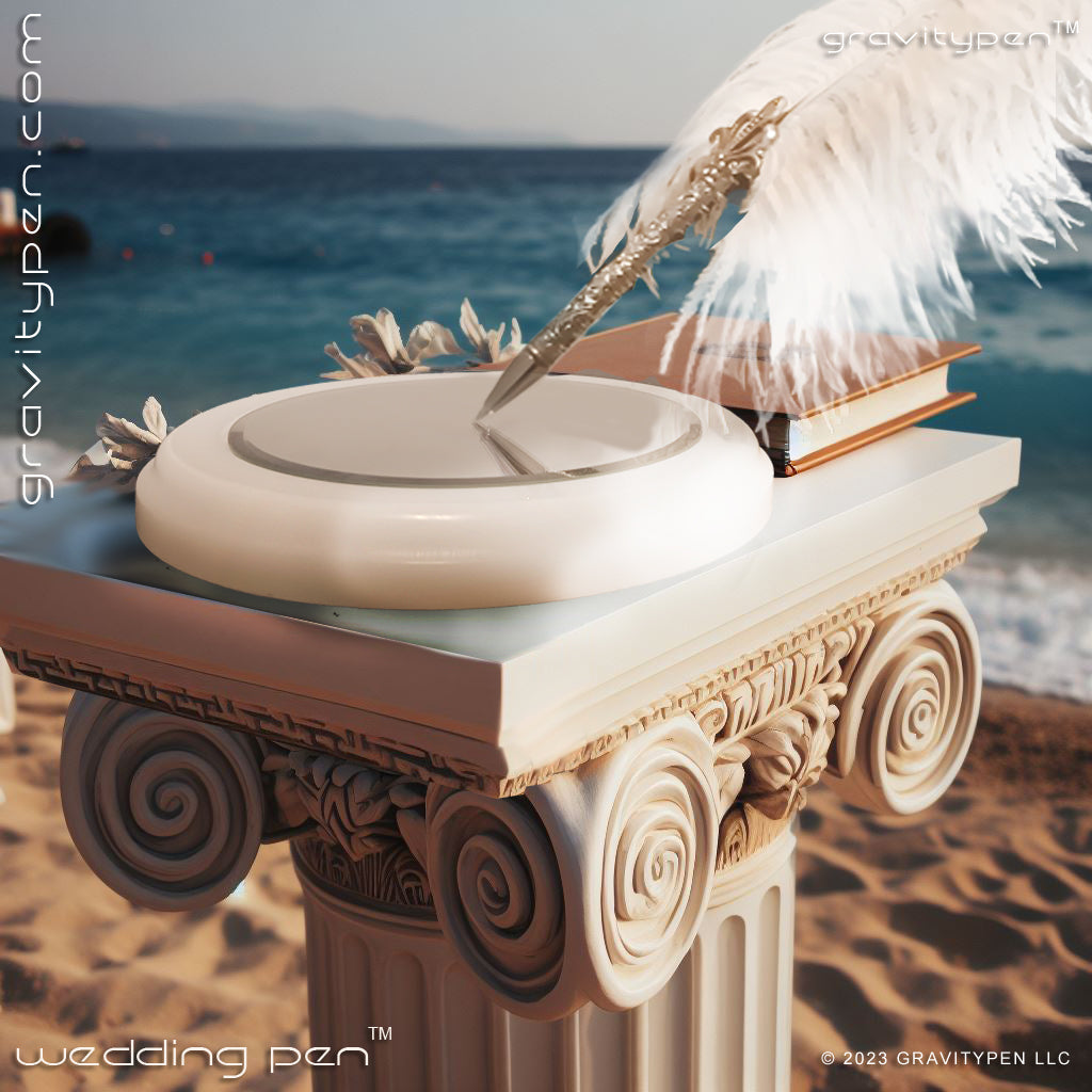 Avalon ™ by Gravitypen ® - The Feather Wedding Pen by Gravity pen ® .