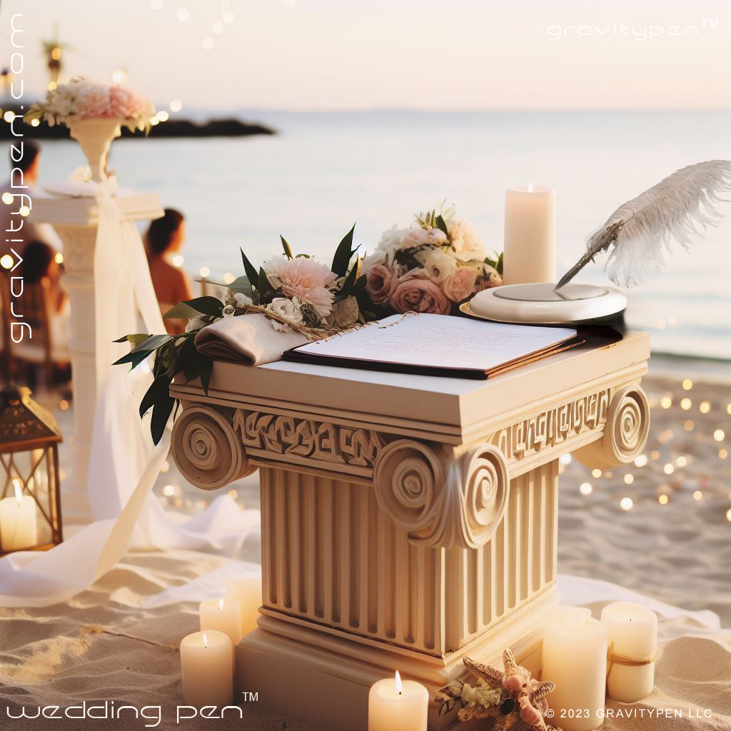 Avalon ™ by Gravitypen ® - The Feather Wedding Pen by Gravity pen ® .