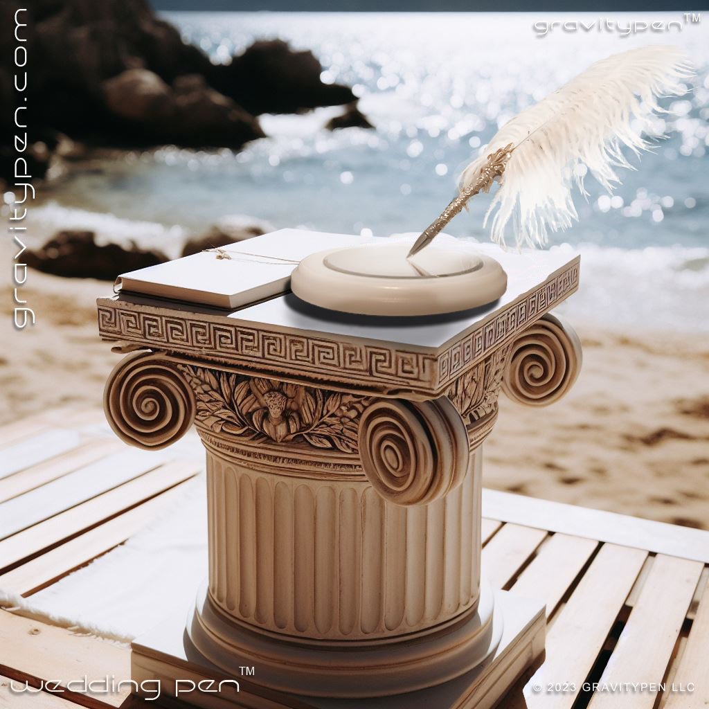 Avalon ™ by Gravitypen ® - The Feather Wedding Pen by Gravity pen ® .