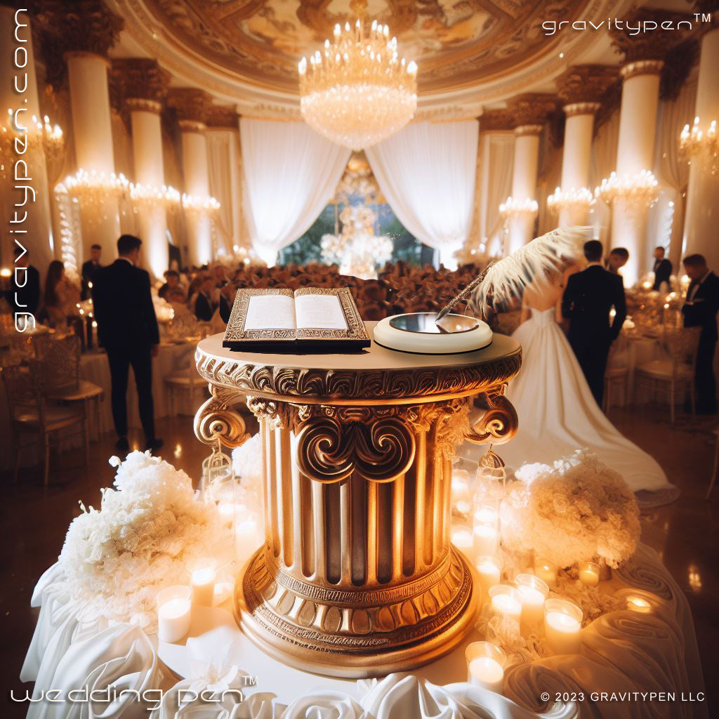 Avalon ™ by Gravitypen ® - The Feather Wedding Pen by Gravity pen ® .