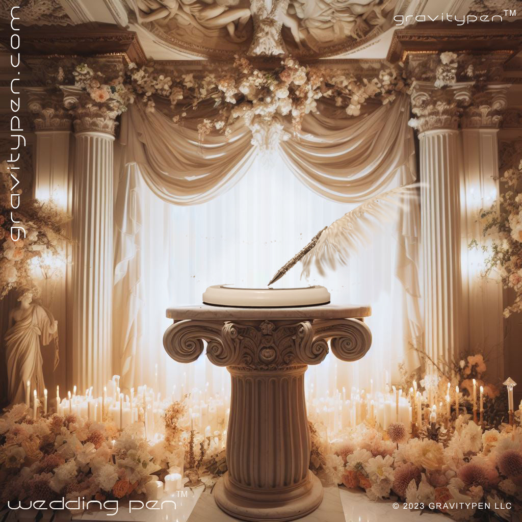 Avalon ™ by Gravitypen ® - The Feather Wedding Pen by Gravity pen ® .