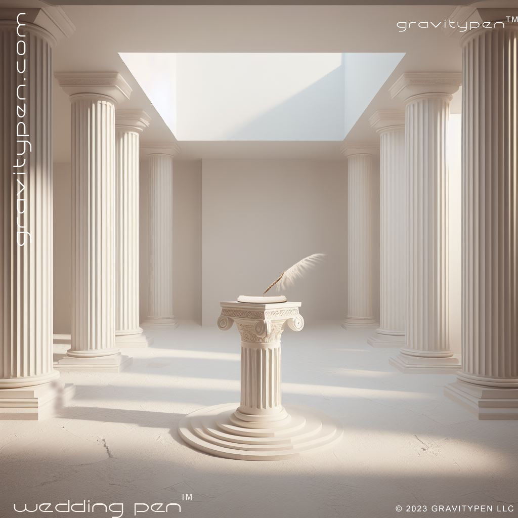 Avalon ™ by Gravitypen ® - The Feather Wedding Pen by Gravity pen ® .