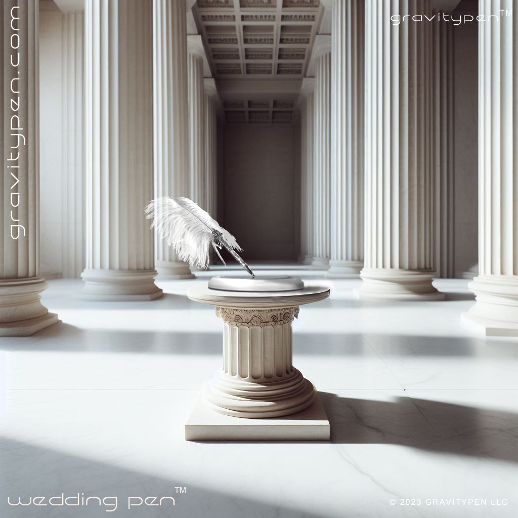 Avalon ™ by Gravitypen ® - The Feather Wedding Pen by Gravity pen ® .
